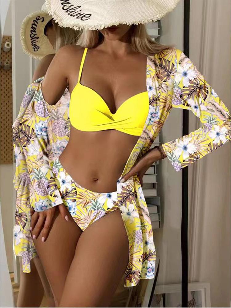 Three Piece Bikini Set Beach Skirt Tunics For Beach Cover Up Swimsuit Women Ruffle Bathing Suit Summer Beach Wear The Clothing Company Sydney