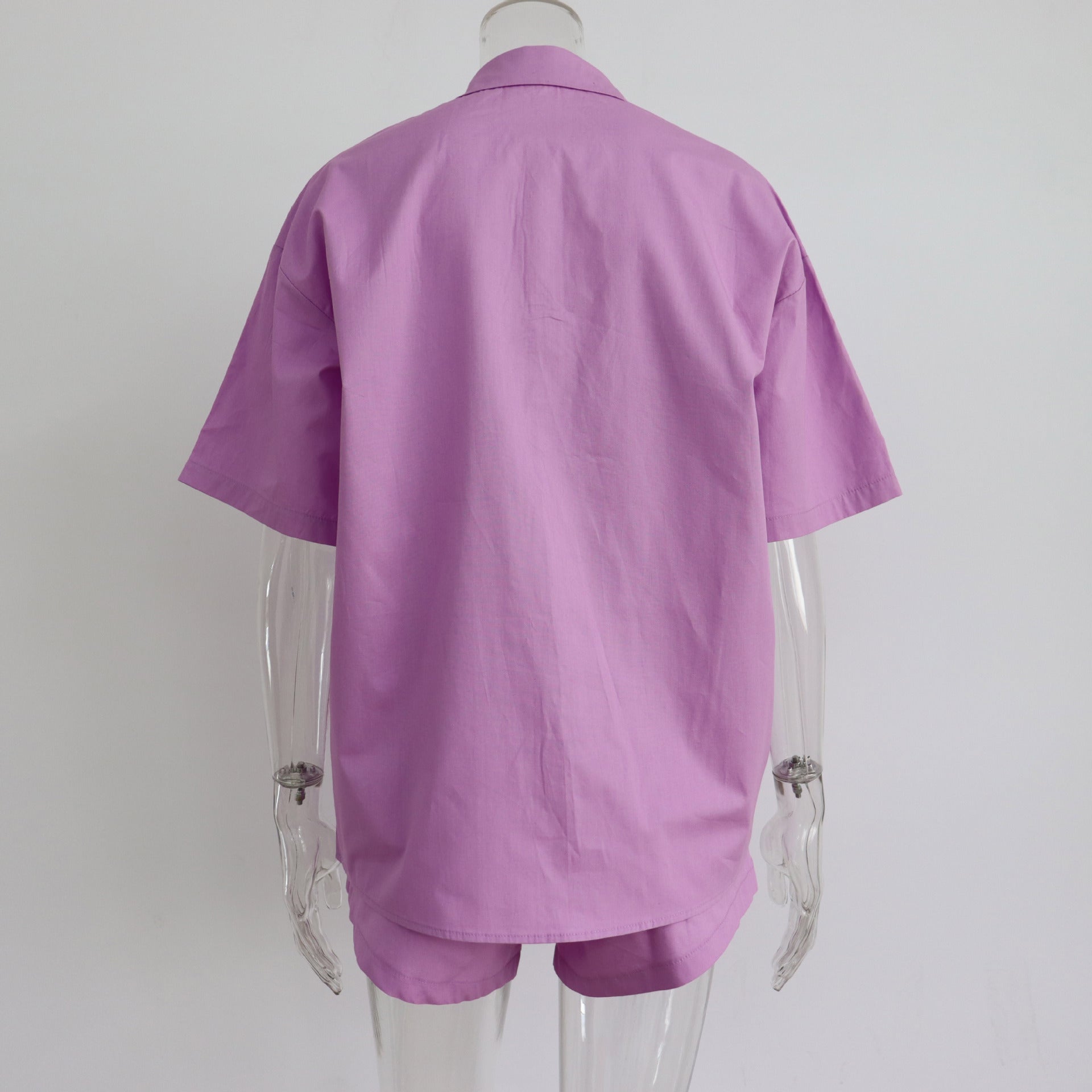 2 Piece Long Sleeve Shirt With Mini Shorts Cotton Stretch Waist Two Pieces Ladies Outfits Blouses Fashion Set The Clothing Company Sydney