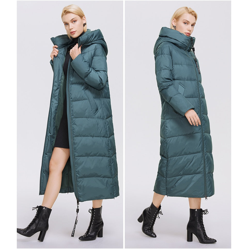 Winter Women's Outwear Parka Super Long Warm And Windproof Zipper Cotton Coat Winter Jackets The Clothing Company Sydney