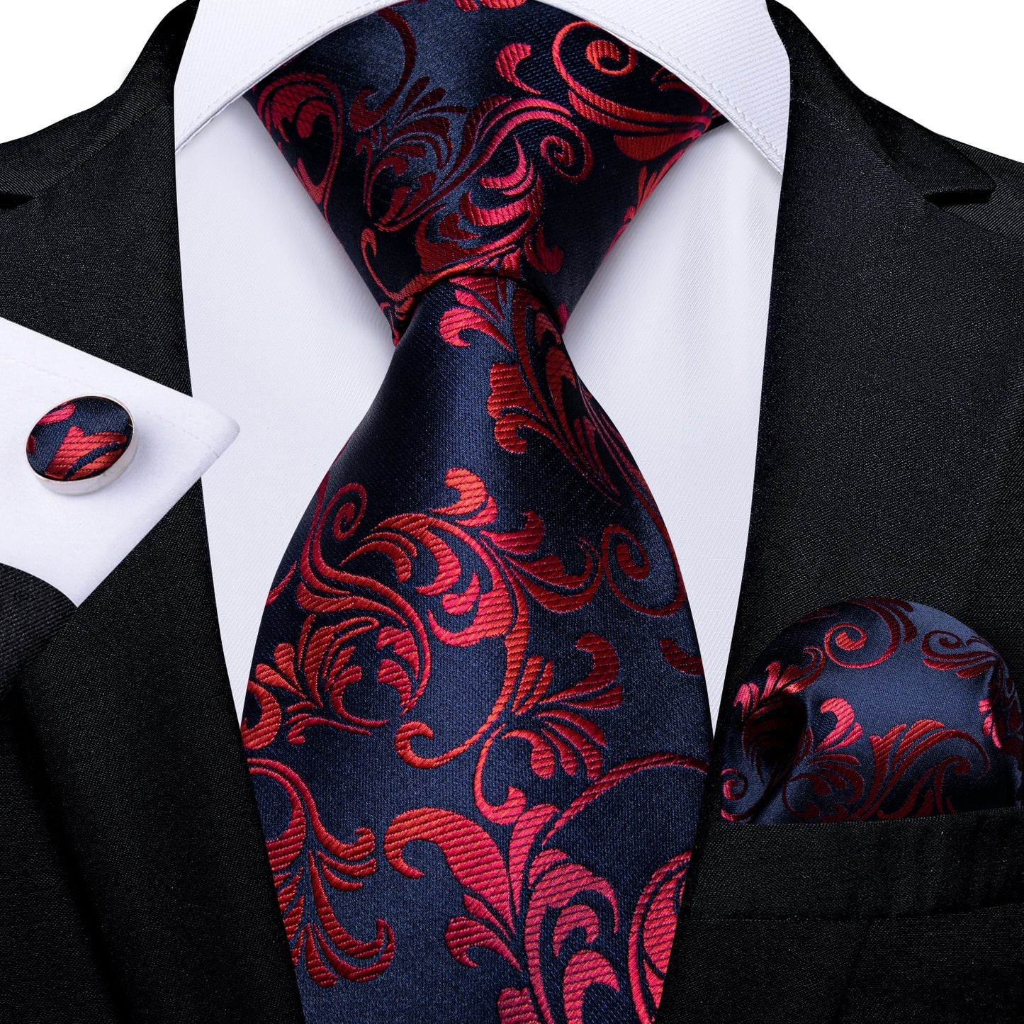 Designer Wedding Men's Tie Red Solid Striped Paisley Neckties For Men Business Hanky Cufflinks Tie Set The Clothing Company Sydney