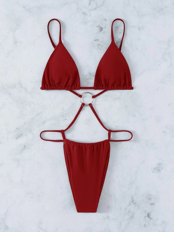 One Piece Swimsuit Women G String Shiny Swimwear Micro Thong Monokini Bather Backless Bathing Suit Swim wear The Clothing Company Sydney