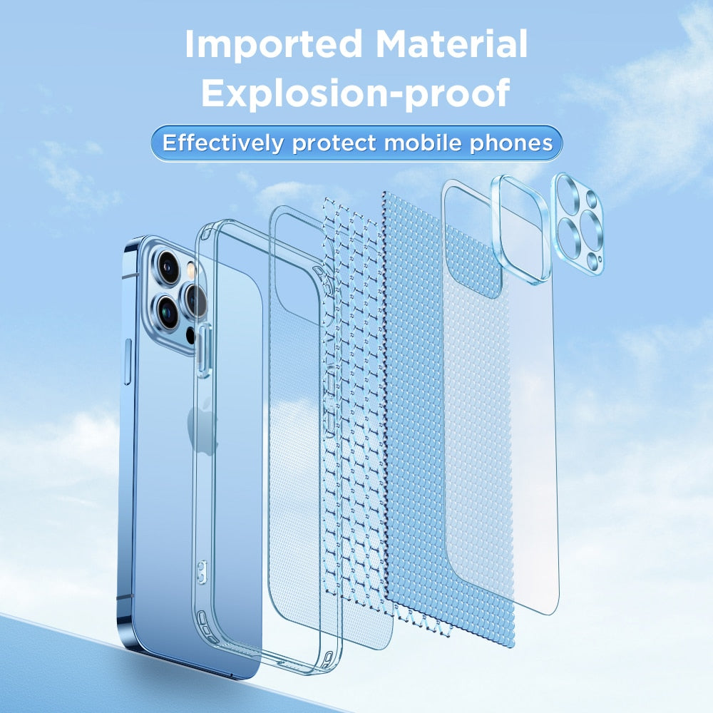 Matte Case For iPhone 13 12 Pro Max Ultra Thin Shockproof Cover For iPhone 13 Pro Case Hard Glass Back with Lens Glass The Clothing Company Sydney