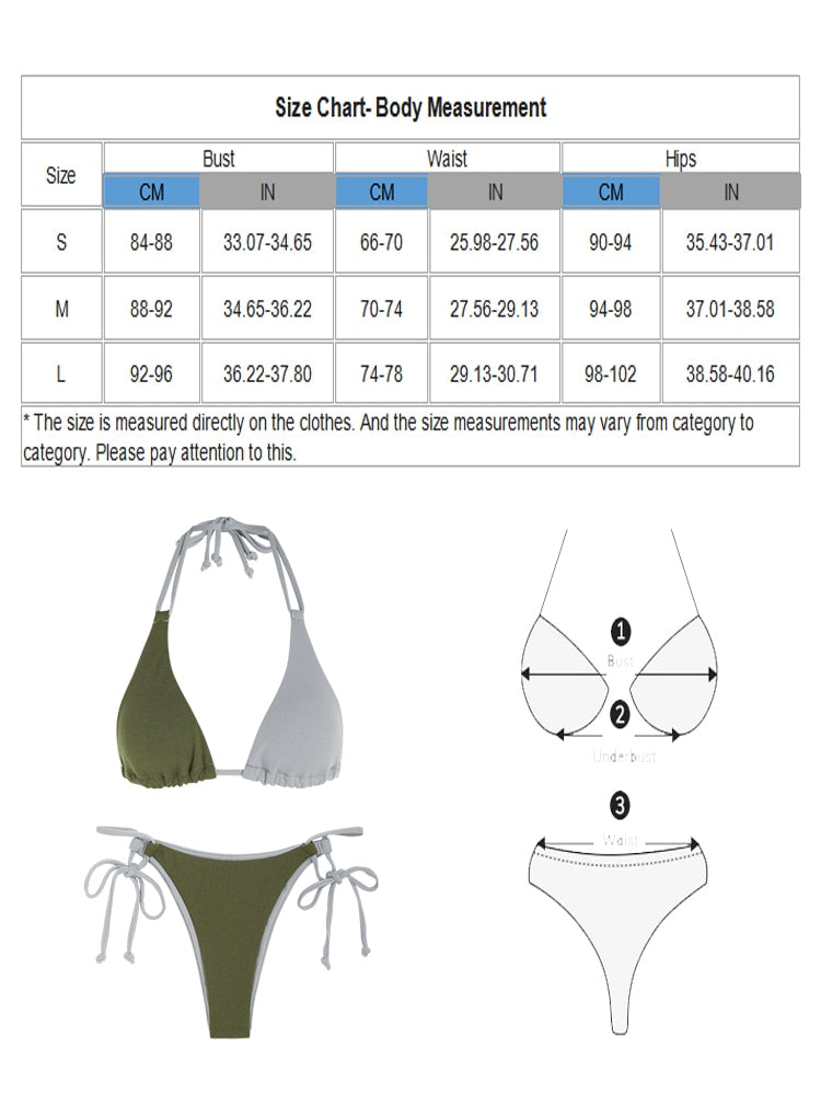 Micro G String Color Block Textured Halter String Bikini Set Two-Piece Suits Swim Party Wear The Clothing Company Sydney