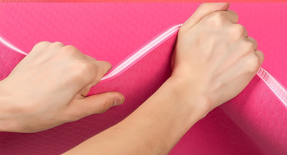 183*61cm 6mm Thick Double Color Non-slip TPE Yoga Mat Quality Exercise Sport Mat for Fitness Gym Home Pad with Carry Bag The Clothing Company Sydney