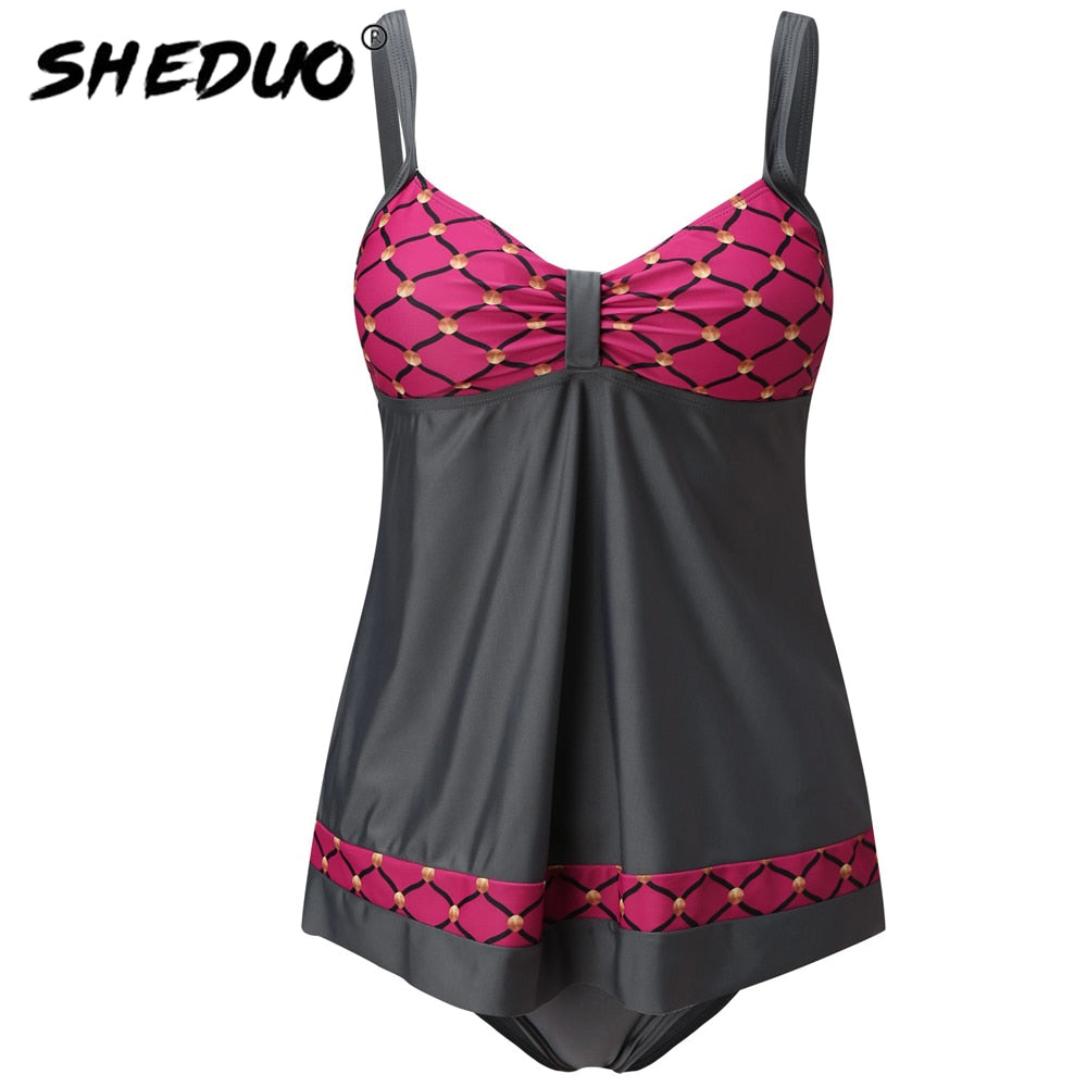 Plus Size Tankini Swimwear Plaid Bikini Bathing Suit Beach Wear Swimsuit Bow Tied Deep V Bodysuit Summer wear The Clothing Company Sydney