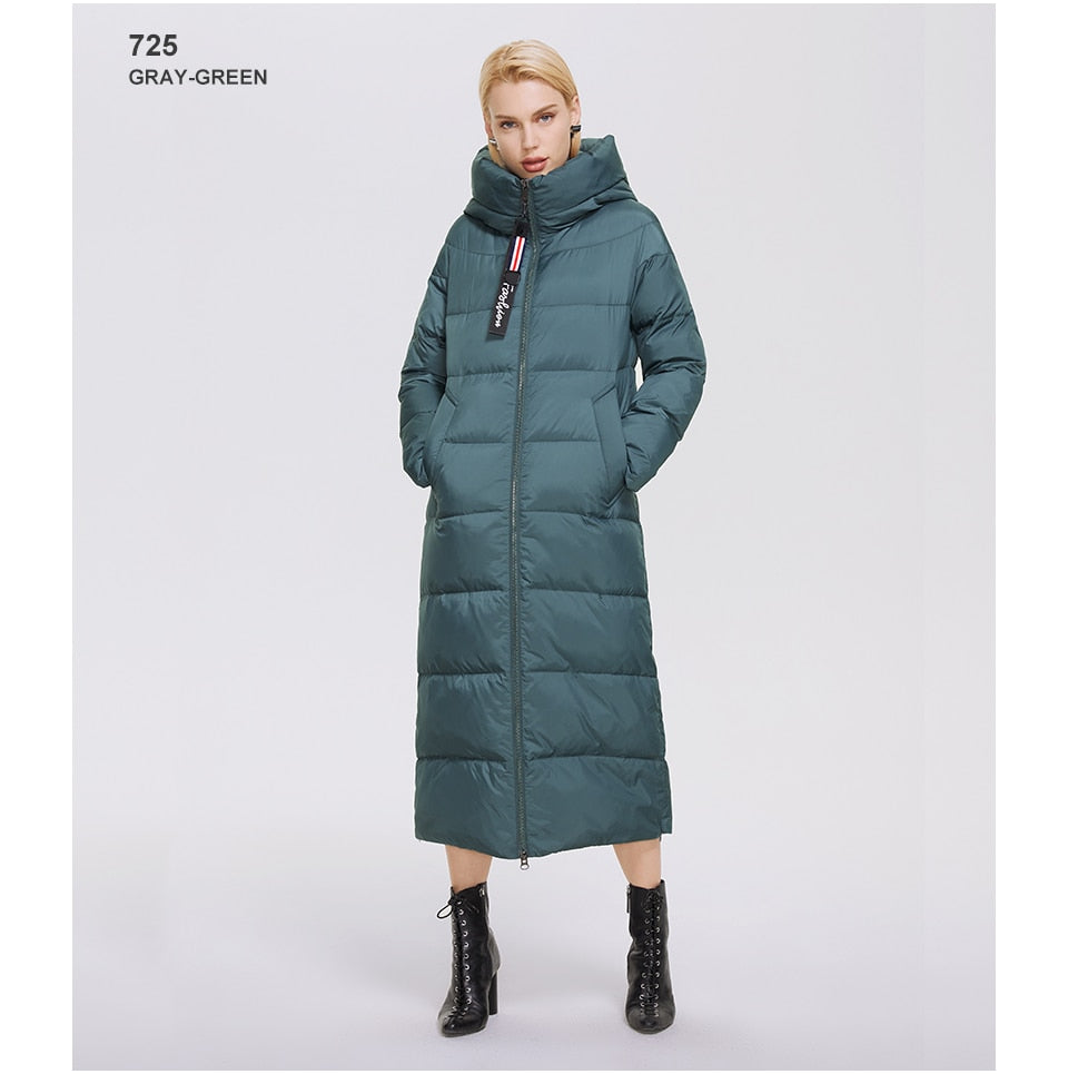 Winter Women's Outwear Parka Super Long Warm And Windproof Zipper Cotton Coat Winter Jackets The Clothing Company Sydney