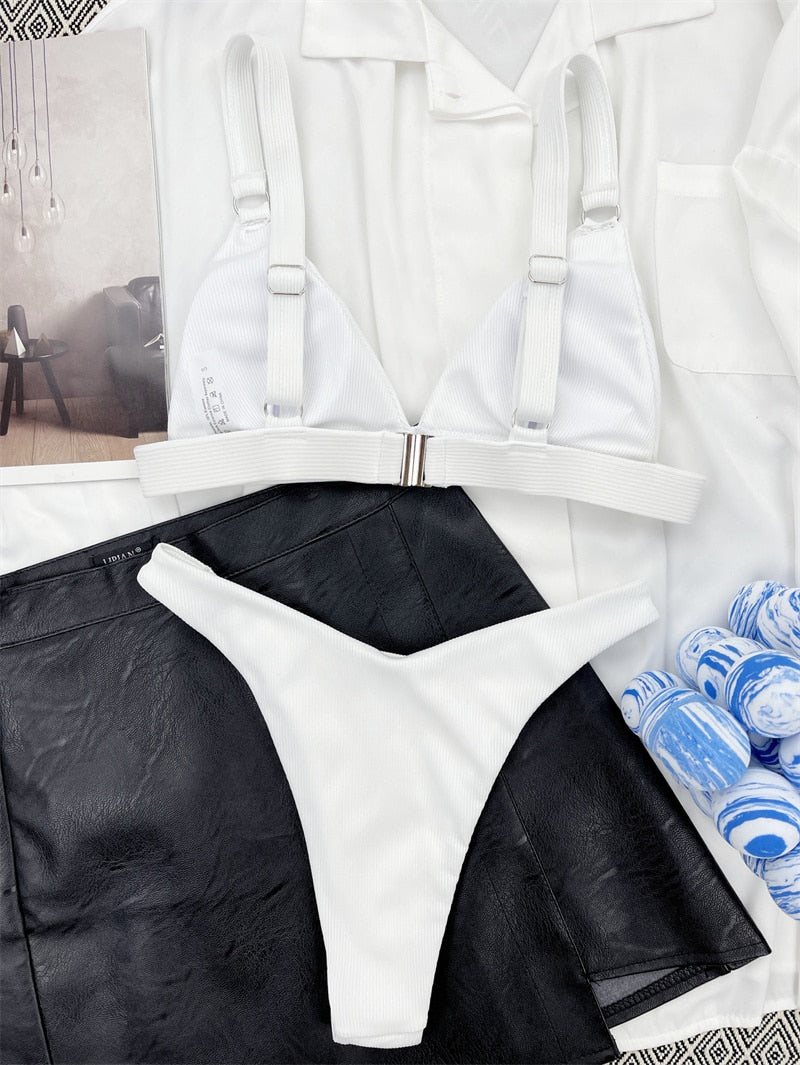 2 Piece 10 Colors Swimsuit Halter Brazilian Bikini Women Swimwear Push Up Bikini Set Ring Bathing Suit The Clothing Company Sydney