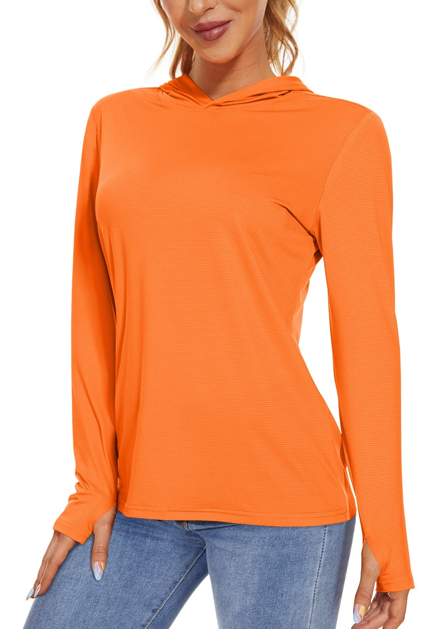 Summer UV/Sun Protection Outdoor Hooded T-shirt Women's Hoodie Shirt UPF 50+ Long Sleeve Fishing Hiking Athletic Shirts The Clothing Company Sydney
