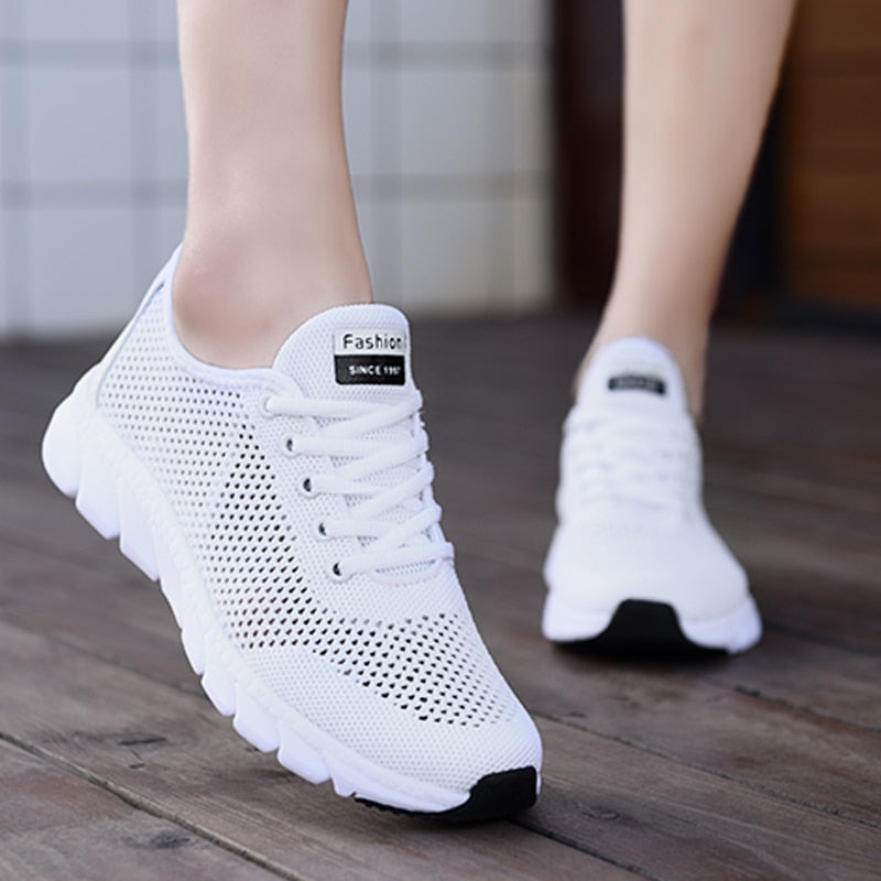 Mesh Women's Sneakers Breathable Flat Shoes Women Lightweight Sports Shoes Non-slip Running Footwear Casual Shoes The Clothing Company Sydney
