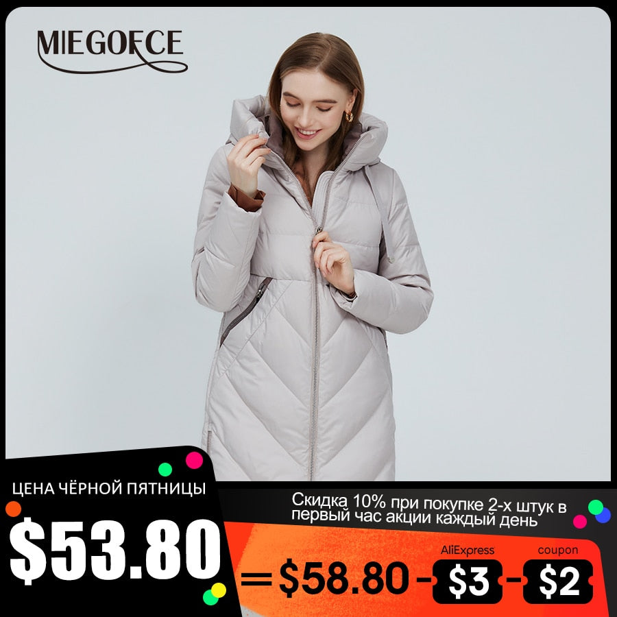 Winter Women Long Cotton Jacket Stand Collar Hooded Warm Windproof Coat Pockets Zipper Parka The Clothing Company Sydney
