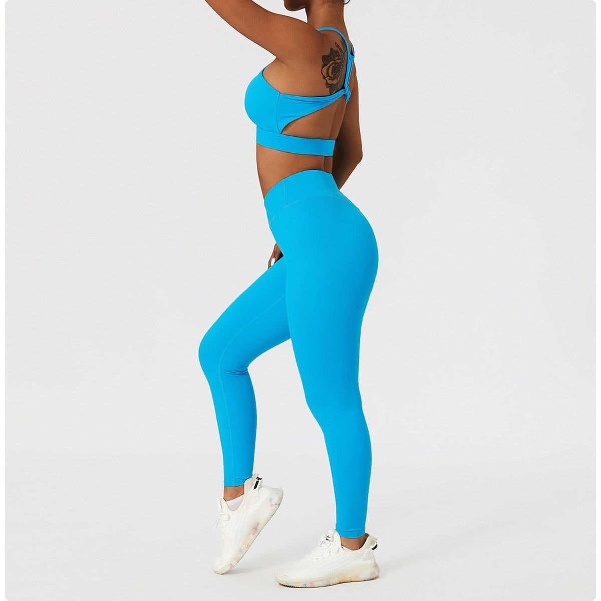 2 Piece Women's Yoga Set Workout Shirts Sport Pants Bra Gym Suits Fitness Shorts Crop Top High Waist Running Leggings Sports Sets The Clothing Company Sydney