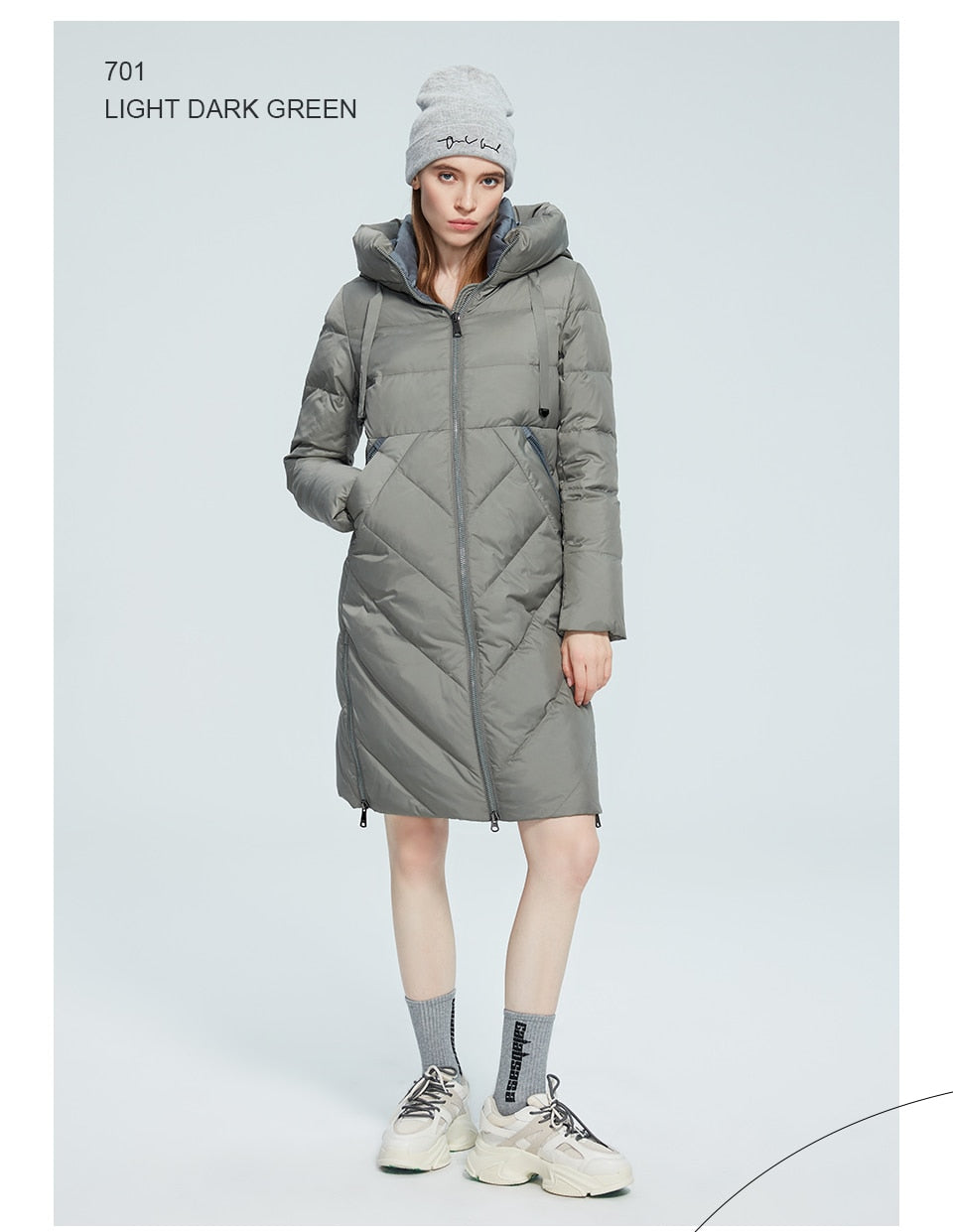 Winter Women Long Cotton Jacket Stand Collar Hooded Warm Windproof Coat Pockets Zipper Parka The Clothing Company Sydney