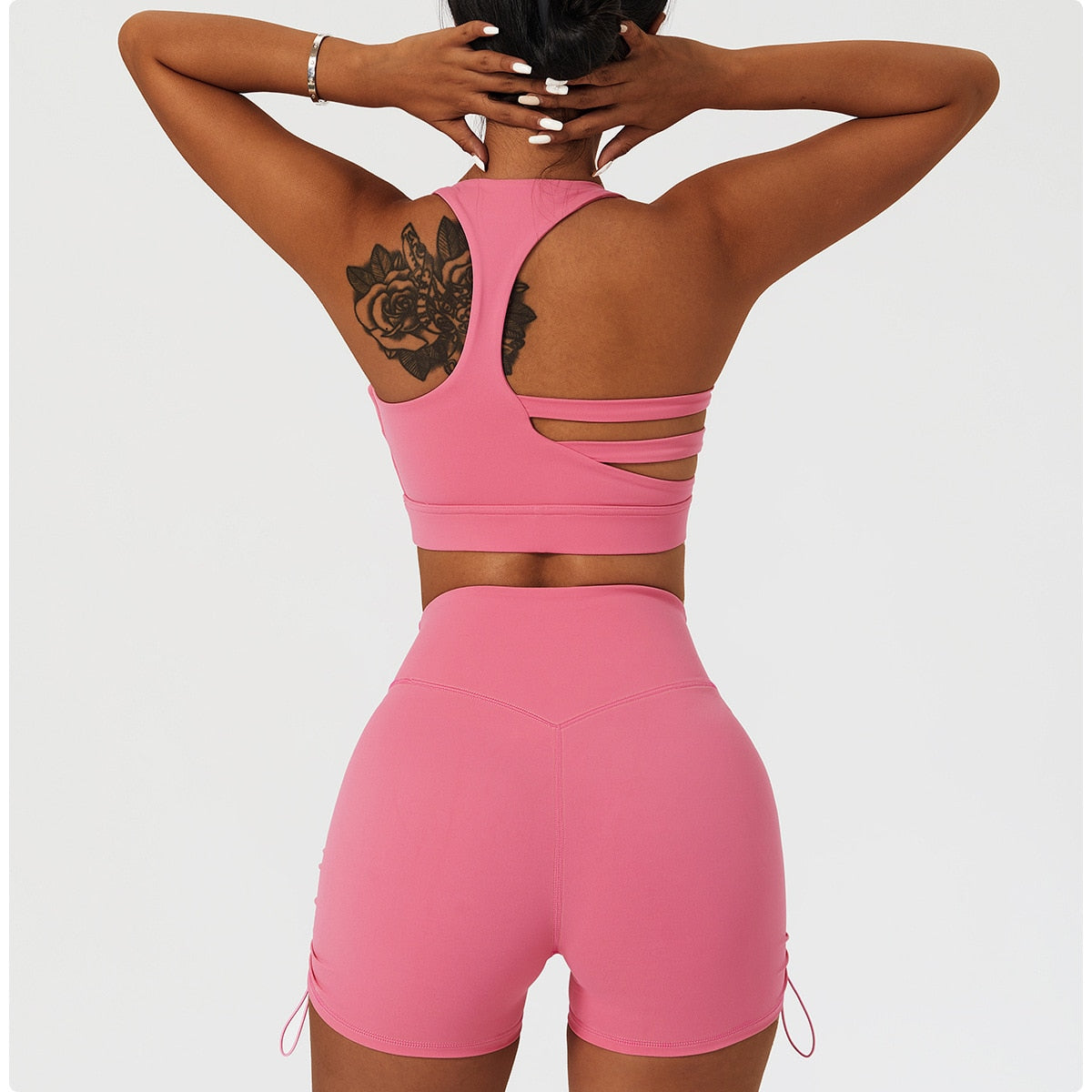 2 Piece Women's Yoga Set Workout Shirts Sport Pants Bra Gym Suits Fitness Shorts Crop Top High Waist Running Leggings Sports Sets The Clothing Company Sydney