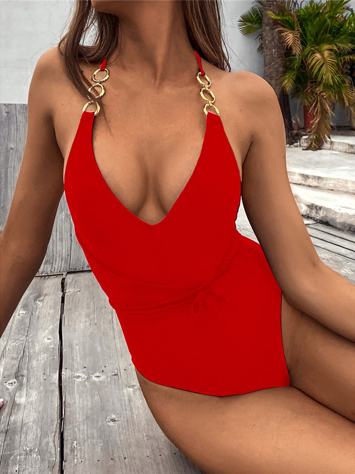 Wrap Around Padded One Piece Swimsuit Swimwear Backless Monokini Bather Bathing Suit The Clothing Company Sydney