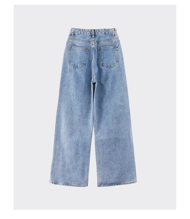 Y2k Wide Leg Pants High Waist Mom Jeans Fashion Denim Trousers Blue Jeans The Clothing Company Sydney