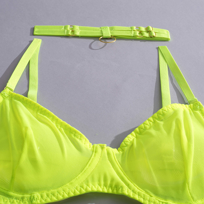 4 Piece Lingerie Underwear Bra Garters Brief Sets Transparent Lace Seamless Panties Set The Clothing Company Sydney