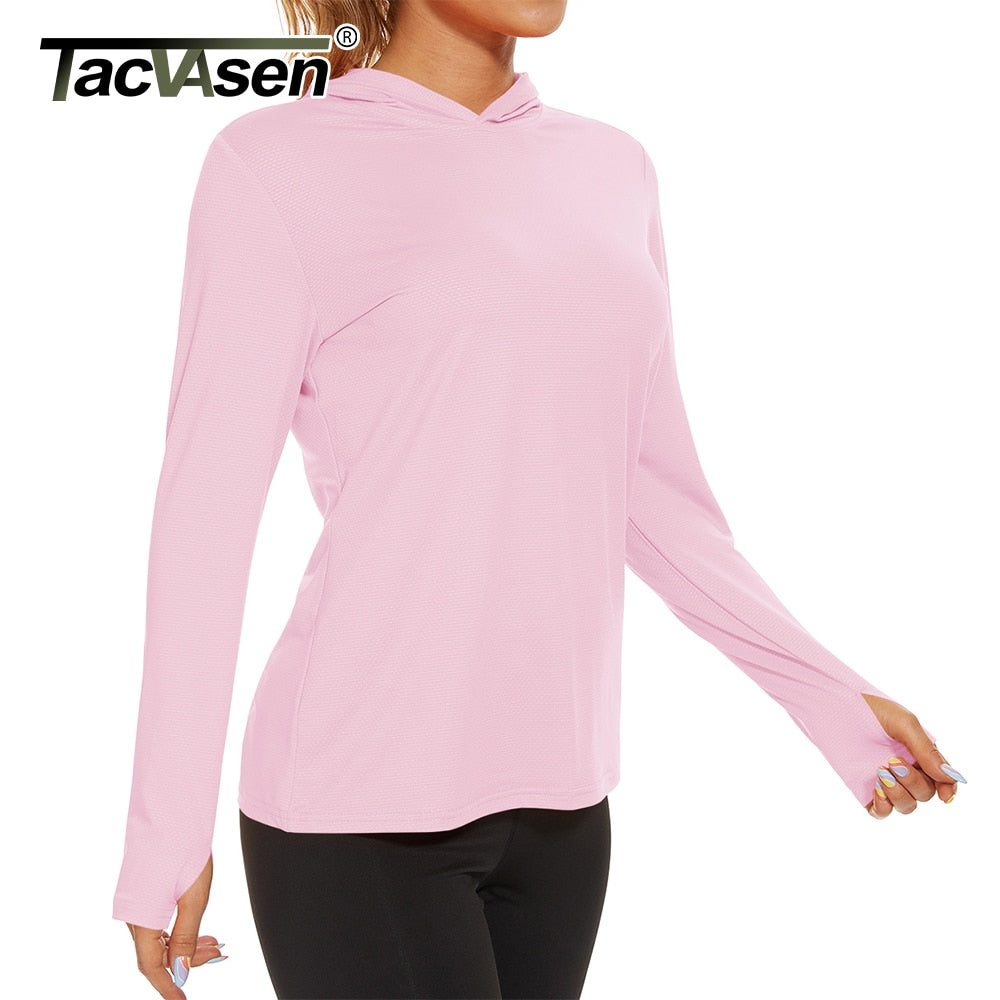 Summer UV/Sun Protection Outdoor Hooded T-shirt Women's Hoodie Shirt UPF 50+ Long Sleeve Fishing Hiking Athletic Shirts The Clothing Company Sydney