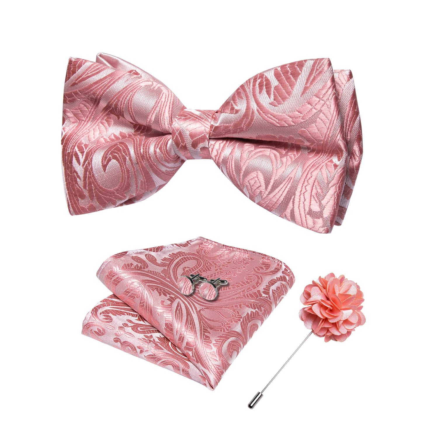 Wedding Bow Tie for Men Classic Red Pre-tied Bowtie Cufflinks Corsage Set for Party Silk Butterfly Knot Gift Set The Clothing Company Sydney