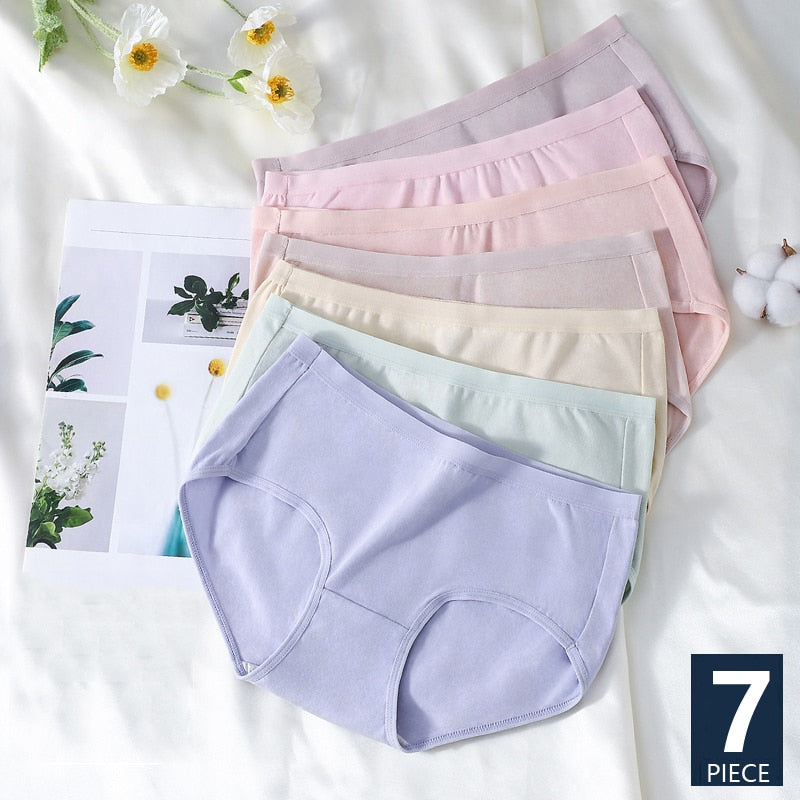 7Pcs/5Pcs Women Panties Comfort Cotton Mix Breathable Underwear Seamless Ladies Low Waist Lingeries Cute Girls Briefs The Clothing Company Sydney