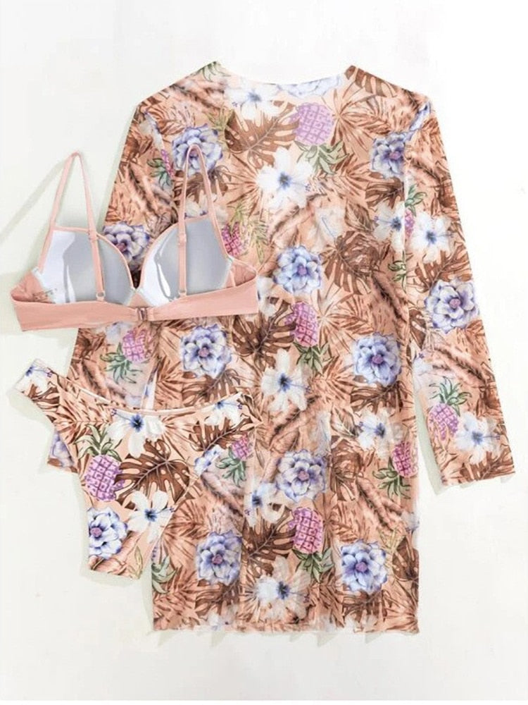 Three Piece Bikini Set Beach Skirt Tunics For Beach Cover Up Swimsuit Women Ruffle Bathing Suit Summer Beach Wear The Clothing Company Sydney