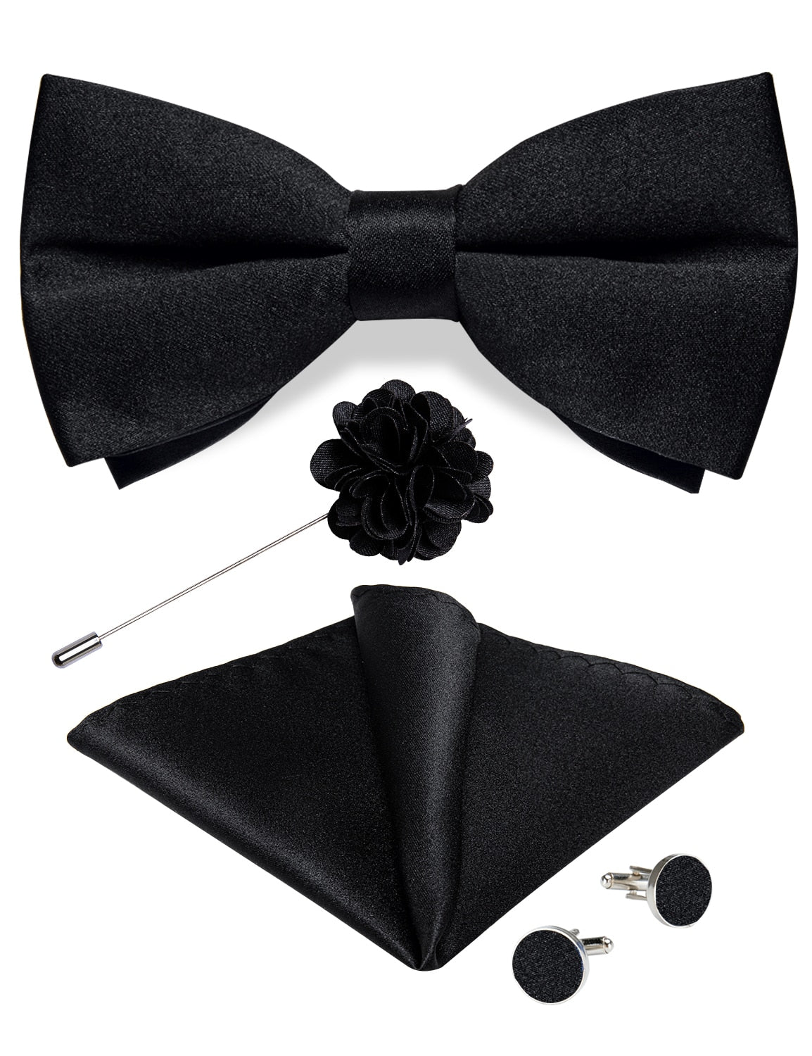 Wedding Bow Tie for Men Classic Red Pre-tied Bowtie Cufflinks Corsage Set for Party Silk Butterfly Knot Gift Set The Clothing Company Sydney