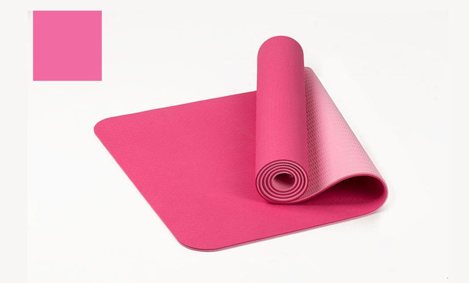 183*61cm 6mm Thick Double Color Non-slip TPE Yoga Mat Quality Exercise Sport Mat for Fitness Gym Home Pad with Carry Bag The Clothing Company Sydney