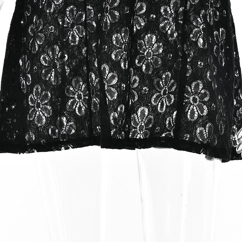 Square Neck Black White Mini Summer High Waist Short Sleeve Beachwear Bodycon Hollow Out Sundress Dress The Clothing Company Sydney