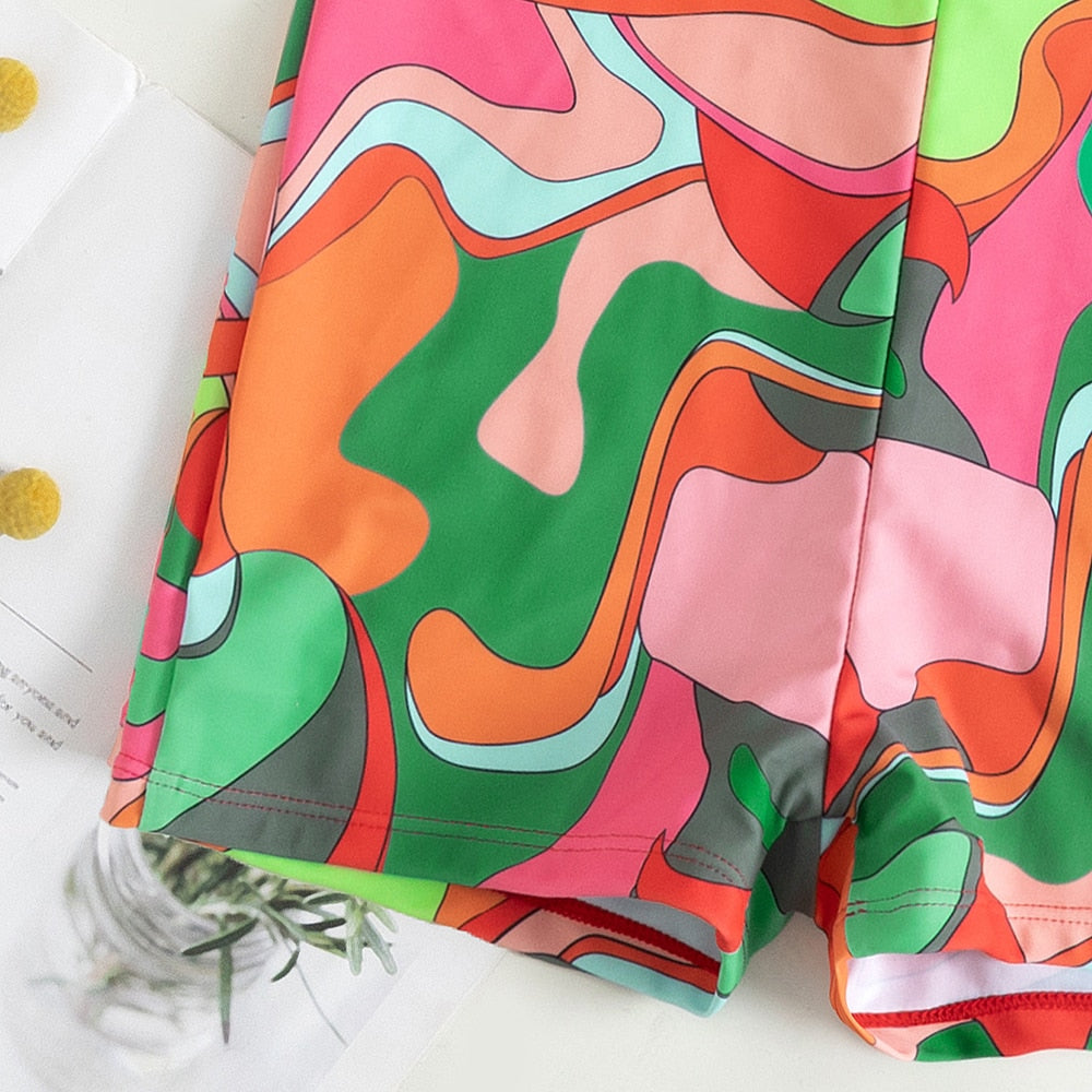 Print Strapped Swimwear Push Up Hollow Bottom One Piece Swimsuit Monokini Summer Beach Bathing Suit The Clothing Company Sydney