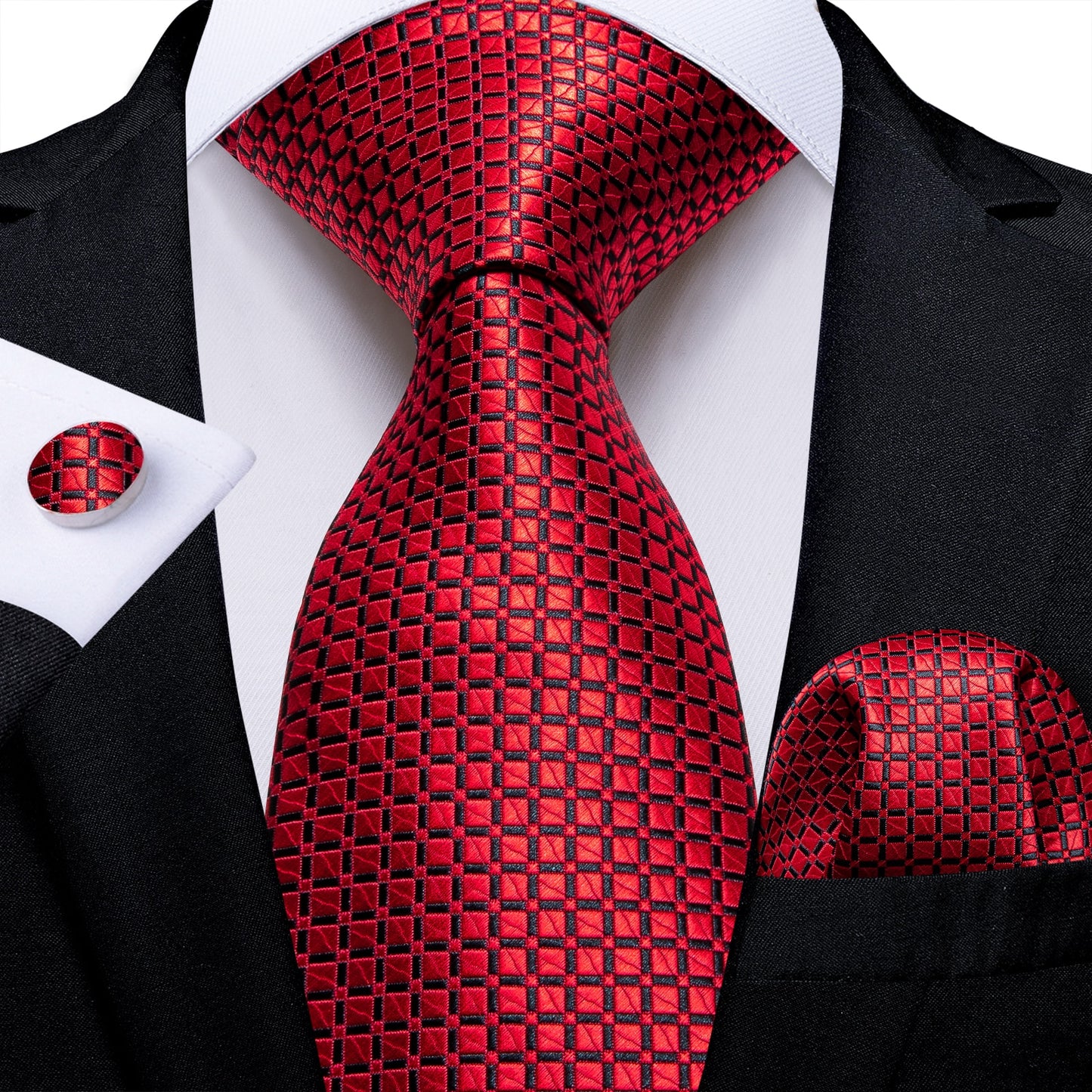 Designer Wedding Men's Tie Red Solid Striped Paisley Neckties For Men Business Hanky Cufflinks Tie Set The Clothing Company Sydney