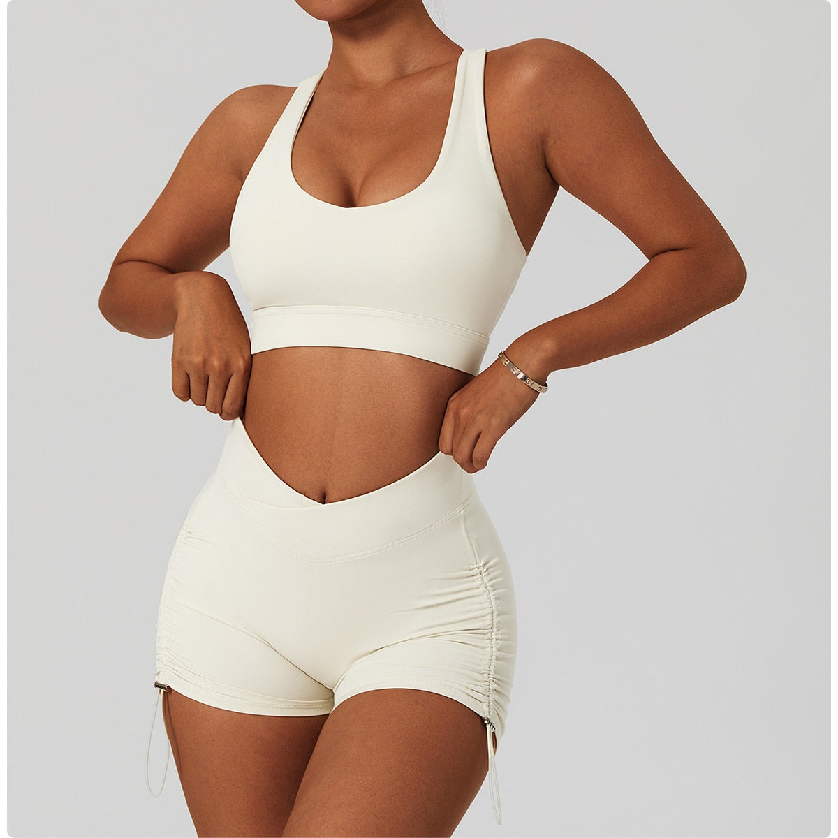 2 Piece Women's Yoga Set Workout Shirts Sport Pants Bra Gym Suits Fitness Shorts Crop Top High Waist Running Leggings Sports Sets The Clothing Company Sydney