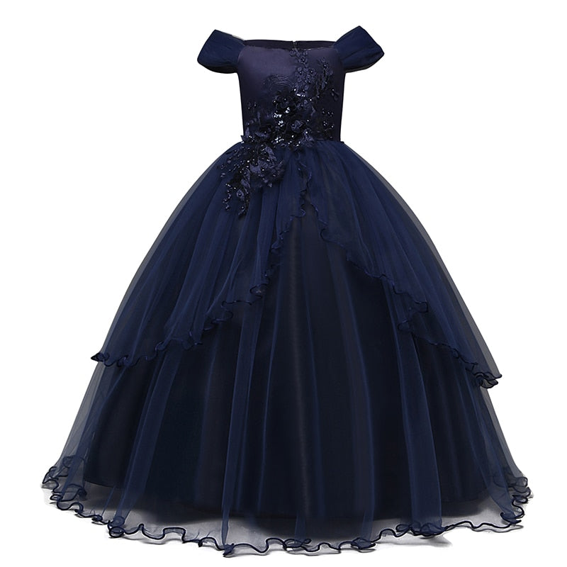 Kid Wedding Dresses for Girls Elegant Flower Princess Long Gown Baby Girl Christmas Dress Size 6 12 14 Years The Clothing Company Sydney