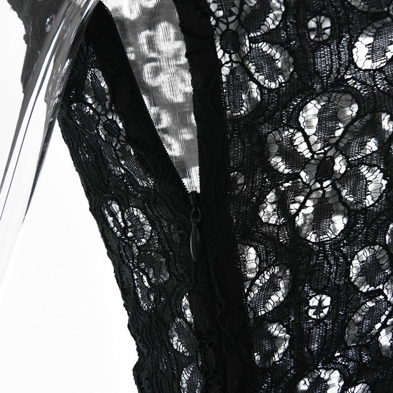 Square Neck Black White Mini Summer High Waist Short Sleeve Beachwear Bodycon Hollow Out Sundress Dress The Clothing Company Sydney