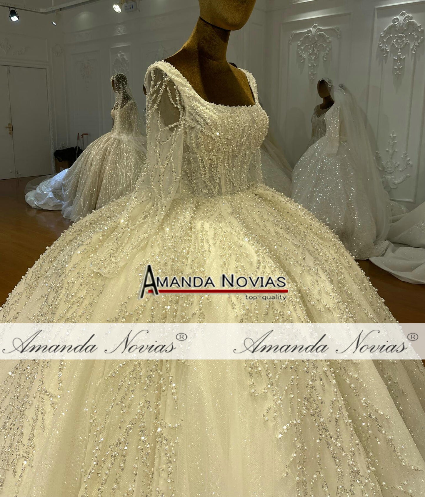 Long Sleeve Luxury Beaded Bridal Wedding dress The Clothing Company Sydney