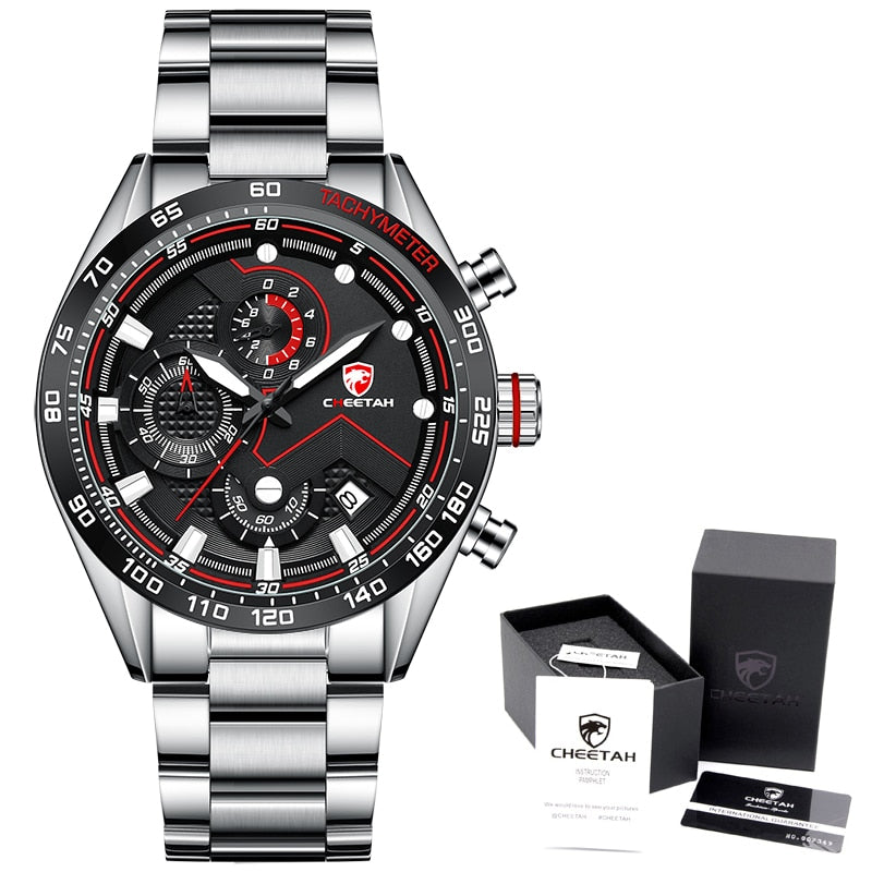 CHEETAH Men's Top Luxury Brand Stainless Steel Business Quartz Watches Chronograph Casual Sport Wrist Watches for Men The Clothing Company Sydney