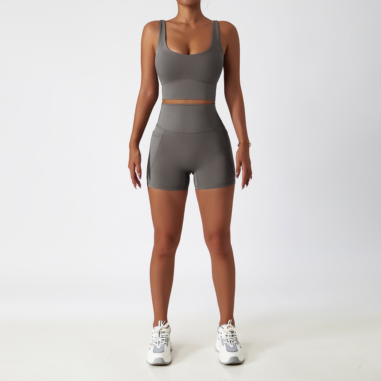 2 Piece Women Yoga Set Seamless Workout Suit Sportswear Gym Clothing Fitness Bra High Waist Leggings Sports Shorts Sports Suits The Clothing Company Sydney