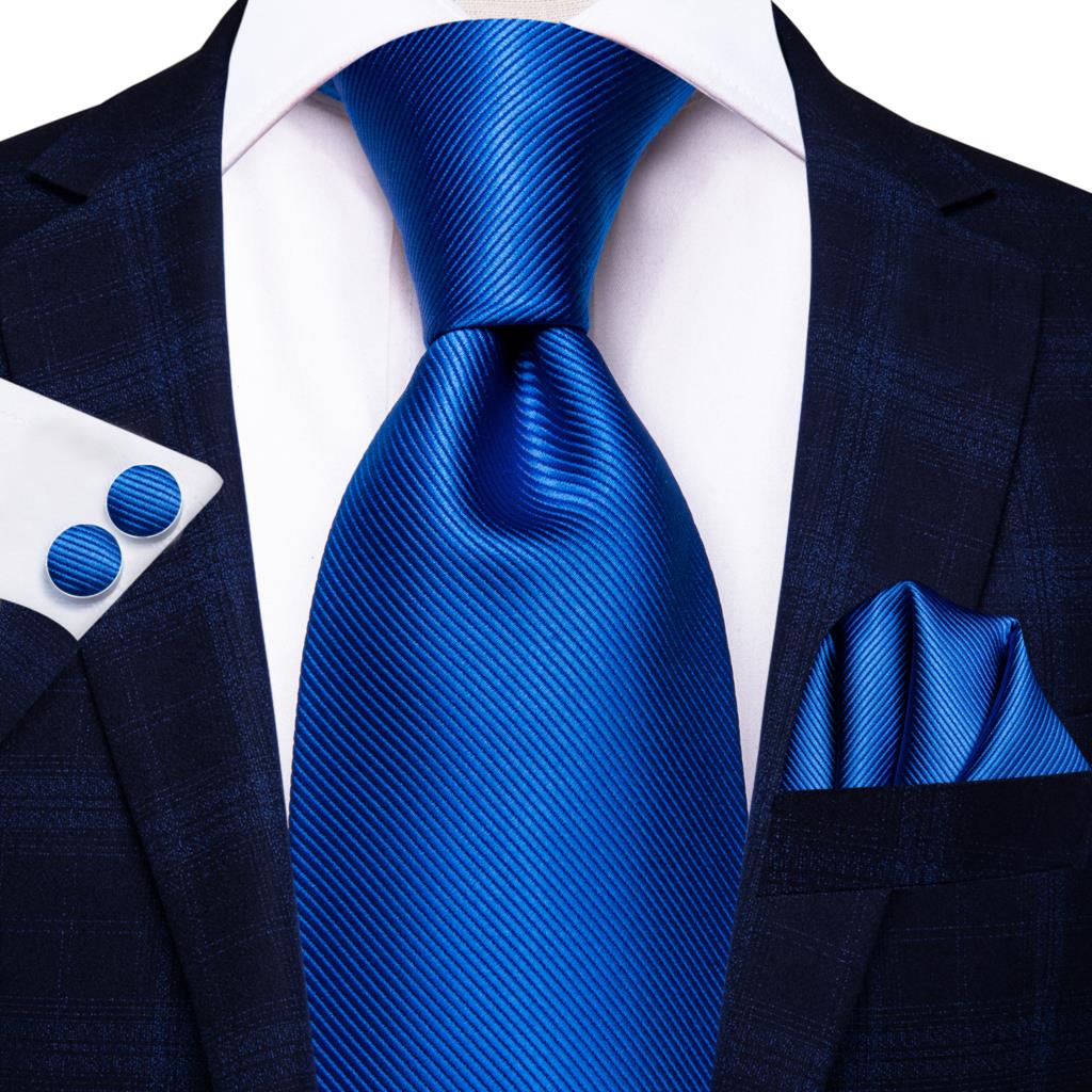 Business Tie for Men Silk Blue Tie Dots Necktie Set Plaid Cufflinks for Wedding Business Tie 150cm The Clothing Company Sydney