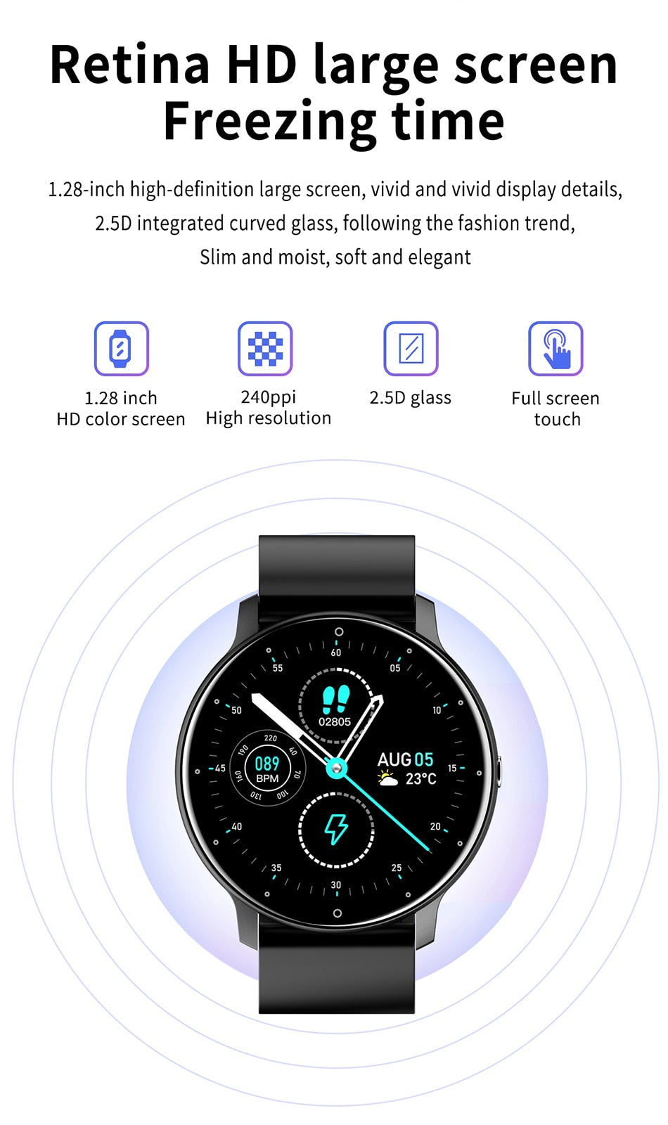 Smart Watch Men Women Full Touch Screen Sport Fitness Watch IP67 Waterproof Bluetooth For Android IOS Smartwatch The Clothing Company Sydney