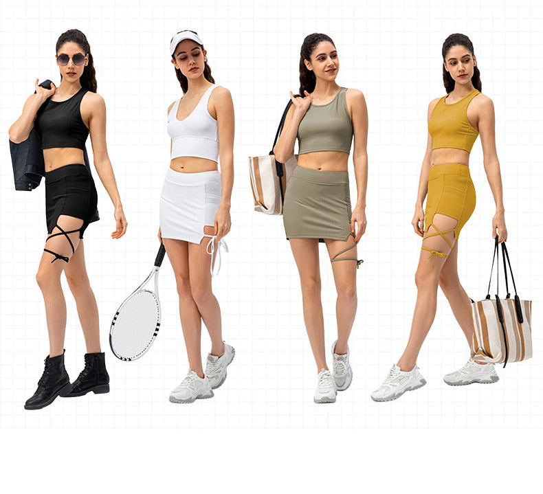 Women's Black Golf Tennis Skirt With Shorts Summer Sport Dance Mini Skirt Fashion Workout Skort Short Aesthetic Skirts The Clothing Company Sydney