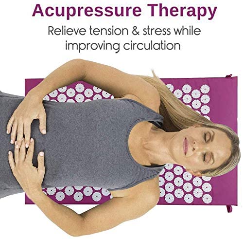 Yoga Acupressure Mat Pillow Massage Set for Back Neck Pain Relief and Muscle Relaxation The Clothing Company Sydney