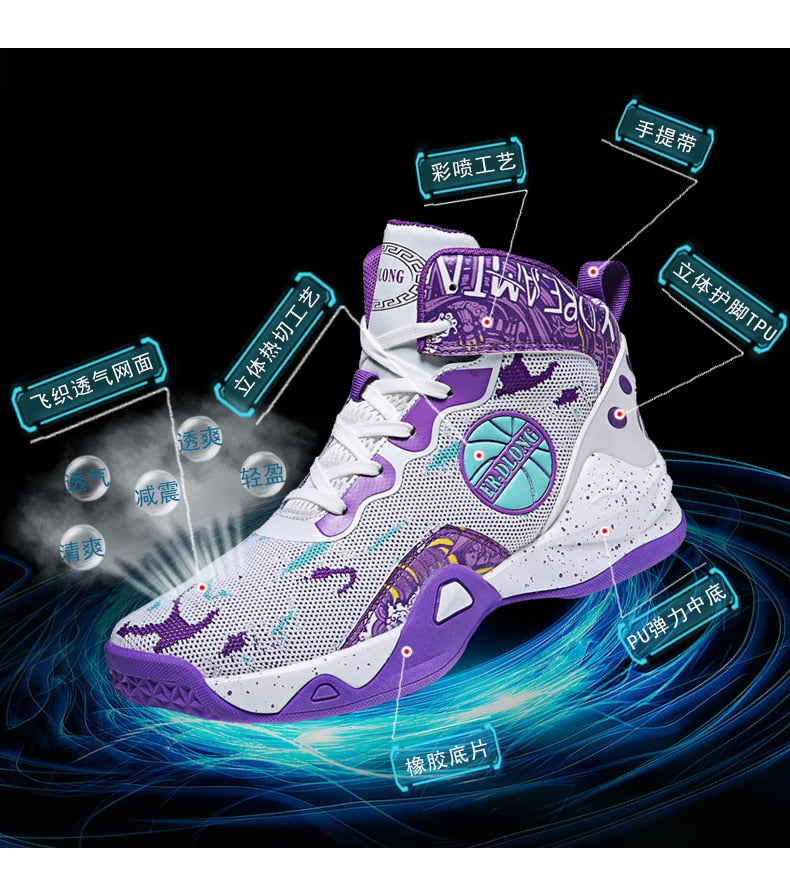 Unisex basketball shoes men's sports shoes women's breathable cushioning non-slip wear-resistant gym training sports Sneakers The Clothing Company Sydney