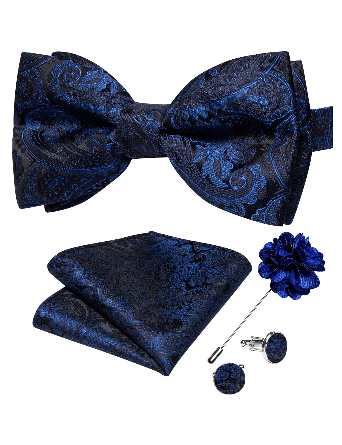 Wedding Bow Tie for Men Classic Red Pre-tied Bowtie Cufflinks Corsage Set for Party Silk Butterfly Knot Gift Set The Clothing Company Sydney