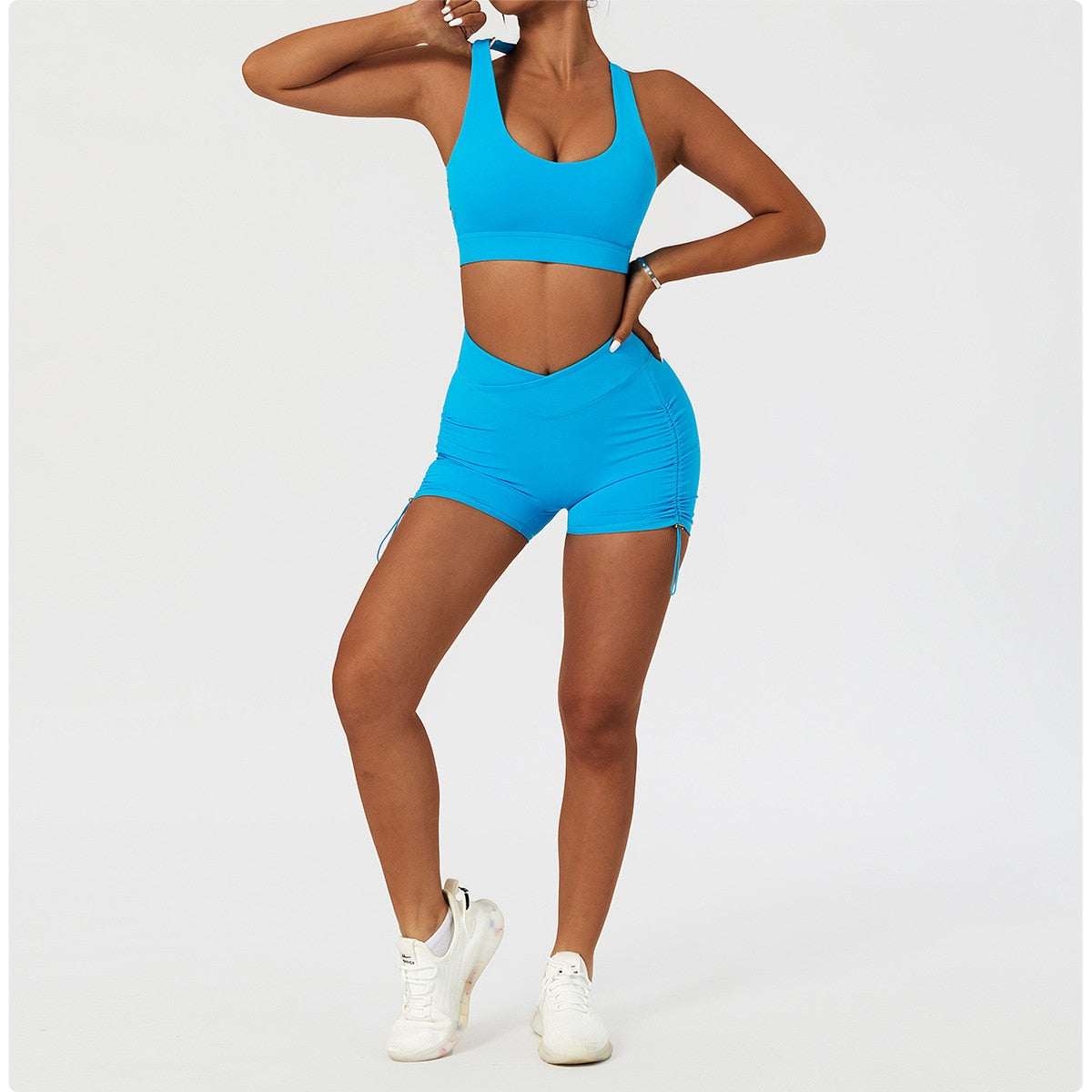 2 Piece Women's Yoga Set Workout Shirts Sport Pants Bra Gym Suits Fitness Shorts Crop Top High Waist Running Leggings Sports Sets The Clothing Company Sydney