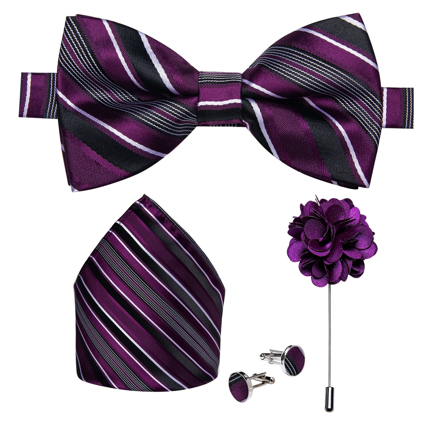 Wedding Bow Tie for Men Classic Red Pre-tied Bowtie Cufflinks Corsage Set for Party Silk Butterfly Knot Gift Set The Clothing Company Sydney
