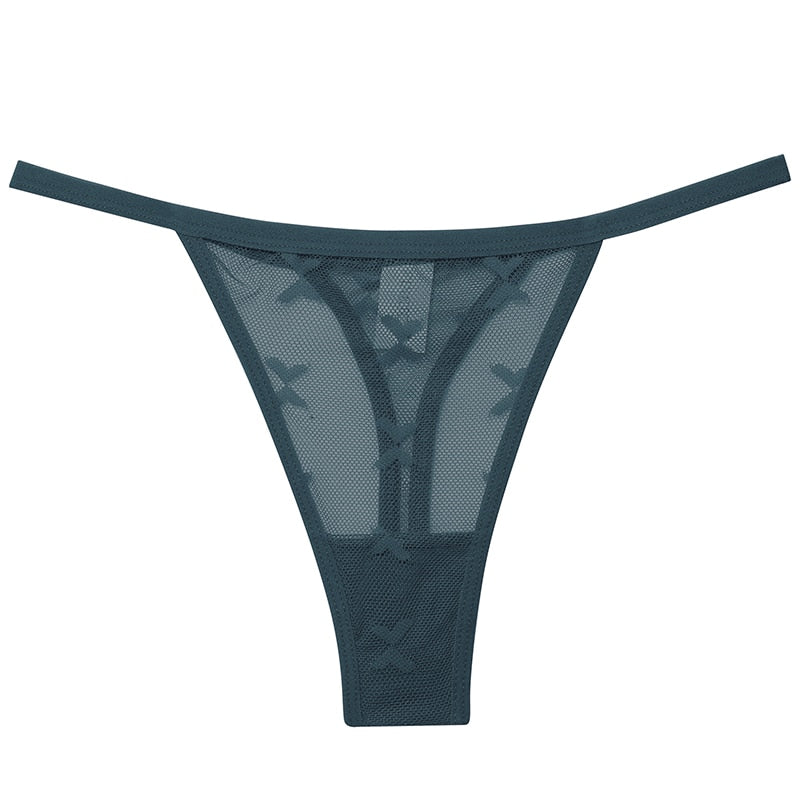 2 Pack Set Mesh Transparent Thong Women's Panties Underwear Seamless G-String Underpants Intimates Lingerie The Clothing Company Sydney