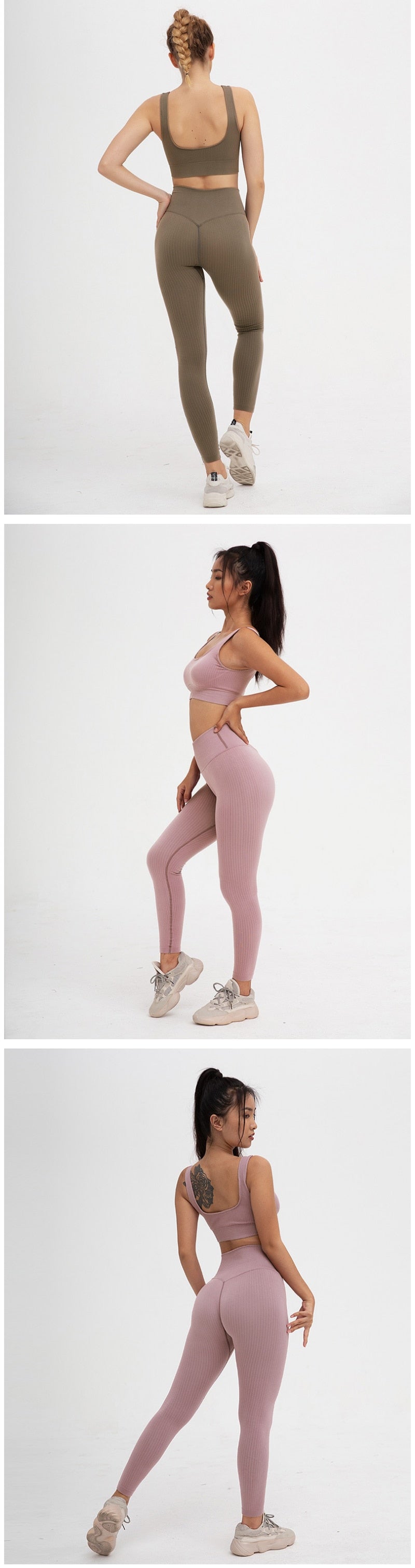 2 Pieces Seamless Fitness Yoga Suit Gym Push Up Clothes Workout Sport Set Padded Sports Bra High Waist Legging Sportswear The Clothing Company Sydney