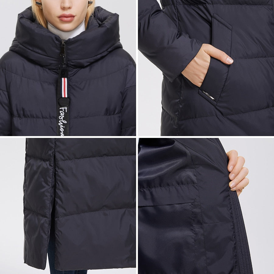 Winter Women's Outwear Parka Super Long Warm And Windproof Zipper Cotton Coat Winter Jackets The Clothing Company Sydney