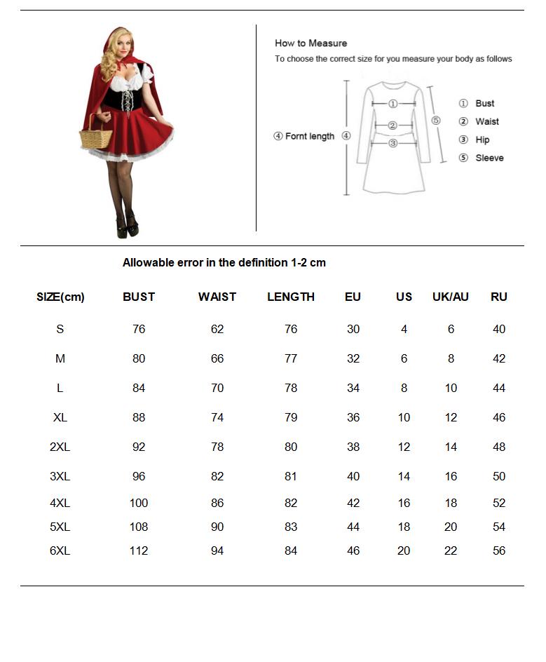 Halloween Ladies Little Red Riding Hood Costume Fantasy Hen Party Robe Cosplay Game Uniform Fancy Dress The Clothing Company Sydney