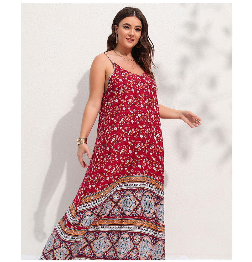 Ditsy Floral Maxi Cami Dress Backless Plus Size Women's Summer Elegant Large Hem Beach Dresses The Clothing Company Sydney