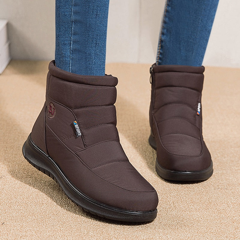 Thick Plush Winter Boots for Women Non-slip Waterproof Snow Boots Flat Heels Warm Cotton Padded Shoes The Clothing Company Sydney