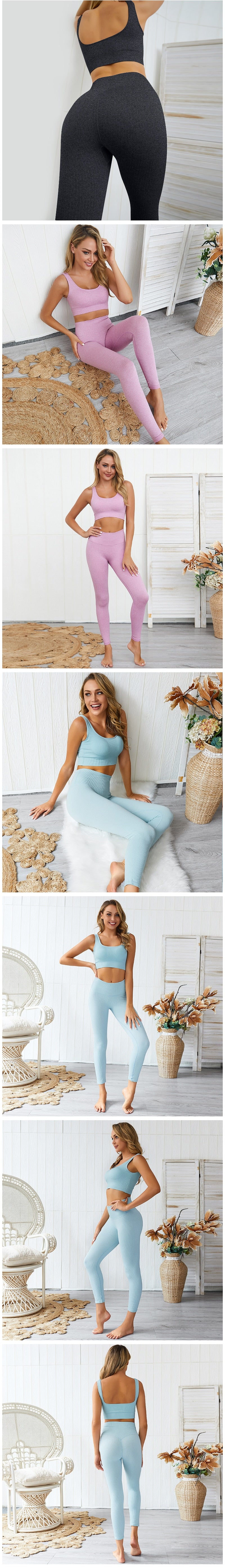 2 Pieces Seamless Fitness Yoga Suit Gym Push Up Clothes Workout Sport Set Padded Sports Bra High Waist Legging Sportswear The Clothing Company Sydney